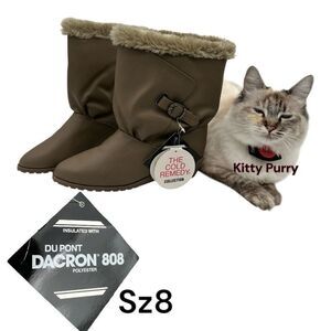 NWT Du Pont Women's Snow Star II Dacron 808 Faux Fur Winter Boots Tan Size 8M